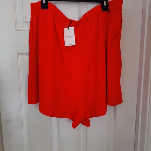 Skies Are Blue Curvy Women’s Neon Orange Shorts Sz 2X  Stretch NWT - Picture 5 of 6